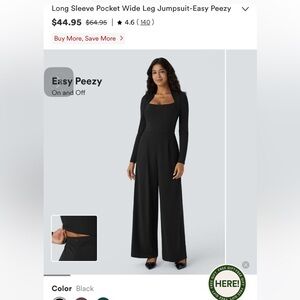 HALARA Elegant Black Long Sleeve Jumpsuit